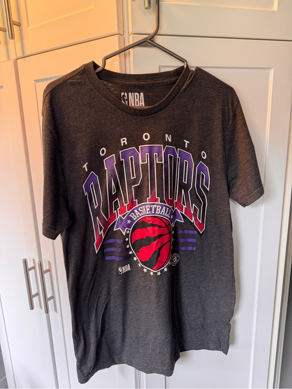 NBA Toronto Raptors Black Graphic Tee with Purple & Red Accents